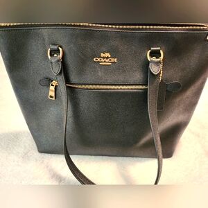 Coach Black Tote with Gold Accents